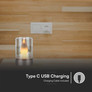 3W LED Candle Table Lamp 3000K Champagne Gold + Amber Glass