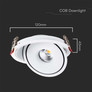 12W LED COB Downlight 3IN1 White Body