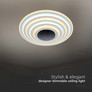 125W Designer Smart Ceiling Light (D50*7CM) CCT: 3000K+6000K Dimmable + Remote Control