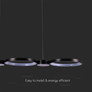 38W LED Designer Hanging Lamp Black 3000K