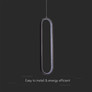 13W LED Hanging Lamp 40CM 4000K Black Body