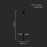 9W LED Designer Hanging Lamp (30*320*100CM) Black 3000K