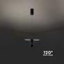 9W LED Designer Hanging Lamp (30*320*100CM) Black Body 4000K