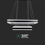 115W Soft Light Chandelier Dimmable Black 3000K