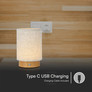 3W LED Fabric Table Lamp 3000K Beige Body