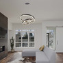 50W LED Designer Hanging Lamp Double Ring 3000K Coffee Body
