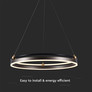 30W LED Designer Hanging Lamp Single Ring 3000K Coffee Body