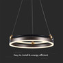 20W LED Designer Hanging Lamp Single Ring 3000K Coffee Body