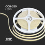 LED Лента COB 24V Амбър 320 диода 10W на метър SKU 23144 V-TAC