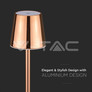 3W Led Table Lamp Rechargeable Touch Dimmable Gold Body 4000K