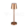 3W Led Table Lamp Rechargeable Touch Dimmable Gold Body 4000K