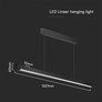 LED Линейно Висящо Тяло Дифузер-CCT 3IN1 - Черно 36W SKU 23345 V-TAC