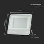 200W LED Floodlight SMD SAMSUNG CHIP 1m Wire Black Body Grey Frosted Glass 4000K