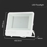 200W LED Floodlight SMD SAMSUNG CHIP 1m Wire White Body White Frosted Glass 4000K