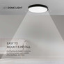 24W LED Dome Light Round Black Frame 3000K IP44