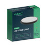 LED Плафон за таван 36W Кръг Черна Рамка 6400К IP44 SKU 76411 V-TAC