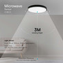 30W LED Dome Light Round Microwave Sensor Black Frame 4000K IP44