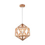 LED Designer Pendant Lampholder Wood Color Body D300 E27