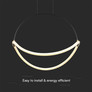 16W LED Handing Pendant Light WIth 1.5m Wire 600mm 3000K Black Body