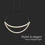 16W LED Handing Pendant Light WIth 1.5m Wire 600mm 3000K Black Body