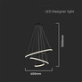 32W LED Hanging Decorative Lamp 600*400*200 Black Body 3000K