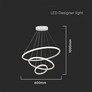 32W LED Hanging Decorative Lamp 600*400*200 White Body 3000K