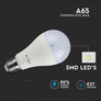 LED Крушка Е27 15W A65 Термо Пластик 3000K SKU 4453 V-TAC